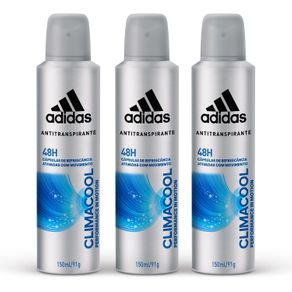 Kit Desodorante Aerossol Adidas Climacool Masculino com 3 Unidades