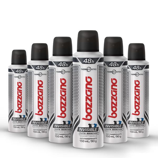 Kit Desodorante Aerossol Bozzano Invisible com 6 Unidades