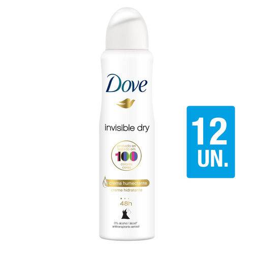Kit Desodorante Aerossol Dove Invisible Dry 150ml com 12un