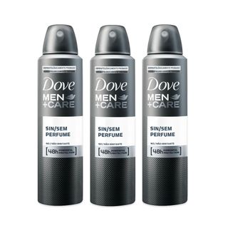 Kit Desodorante Aerossol Dove Men Sem Perfume 150ml com 3 Unidades Leve + por -