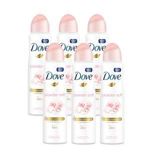 Kit Desodorante Aerossol Dove Powder Soft 150ml 6 Unidades
