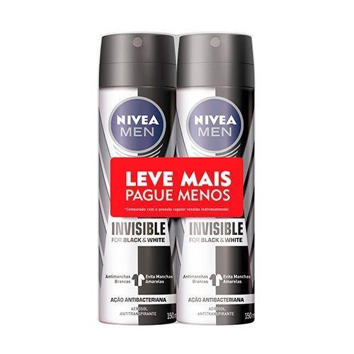 Kit Desodorante Aerossol Nivea Men For Black White 2 Unidades - Bdf Nivea
