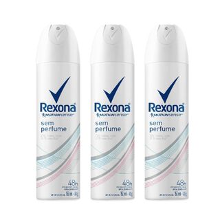 Kit Desodorante Aerossol Rexona Antitranspirante Sem Perfume 150ml com 3 Unidades Leve + por -