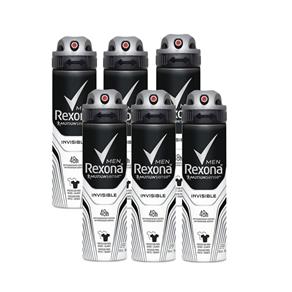 Kit Desodorante Aerossol Rexona Men Invisible 150ml 6 Unidades