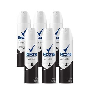 Kit Desodorante Aerossol Rexona Women Invisible 150ml 6 Unidades