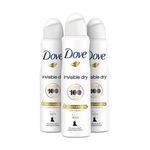 Kit Desodorante Antitranspirante Aerosol Dove Invisible Dry 3 X 150ml
