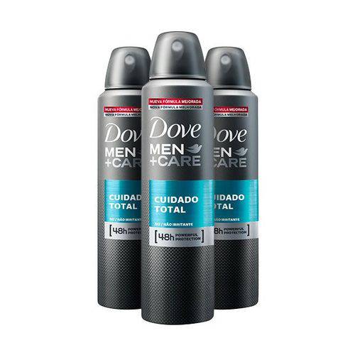 Kit Desodorante Antitranspirante Aerosol Dove Men+Care Cuidado Total 150mL Leve 3 Pague 2