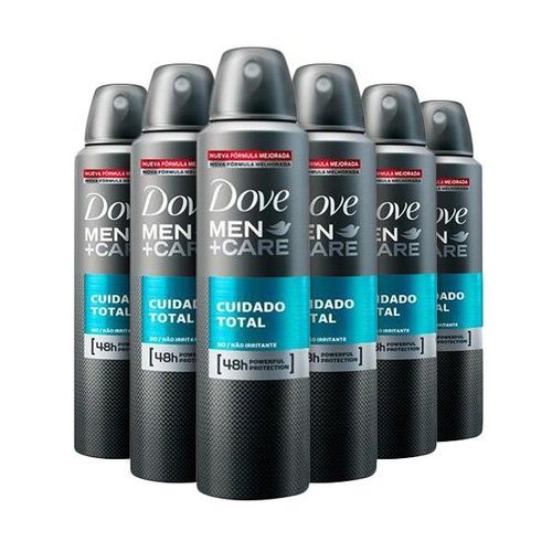 Kit Desodorante Antitranspirante Aerosol Dove Men+Care Cuidado Total 6 X 150mL