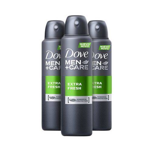 Kit Desodorante Antitranspirante Aerosol Dove Men+Care Extra Fresh 150mL Leve 3 Pague 2