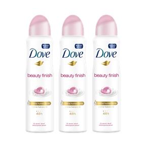 Kit Desodorante Antitranspirante Aerossol Dove Beauty Finish 150ml com 3 Unidades