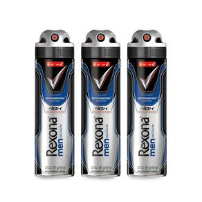 Kit Desodorante Antitranspirante Aerossol Rexona Active 150ml com 3 Unidades