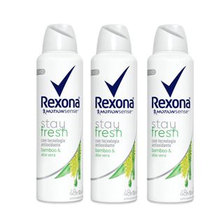 Kit Desodorante Antitranspirante Aerossol Rexona Bamboo 150ml com 3 Unidades Leve + por -