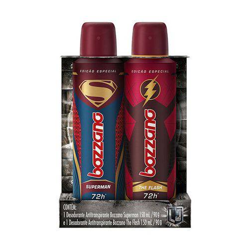 Kit Desodorante Antitranspirante Bozzano Superman + The Flash Aerossol 2 X 150mL