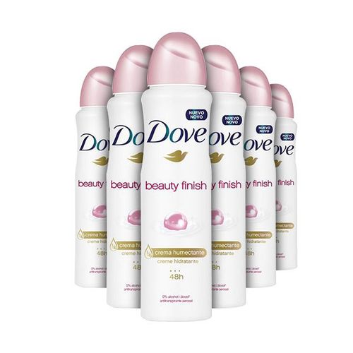 Kit Desodorante Antitranspirante Dove Beauty Finish Aerosol 6 X 150mL