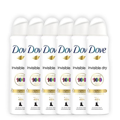 Kit Desodorante Antitranspirante Dove Invisible Dry Aerosol 150ml com 6 Unidades