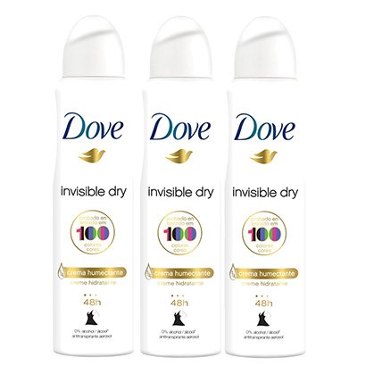 Kit Desodorante Antitranspirante Dove Invisible Dry Aerosol 150ml com 3 Unidades