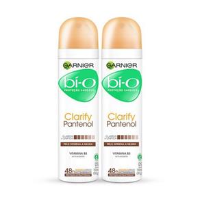 Kit Desodorante Antitranspirante Garnier Bí-o Clarify Pantenol Pele Morena a Negra Aerosol