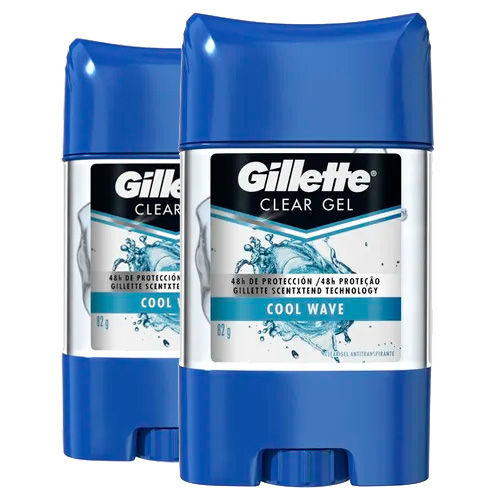 Kit Desodorante Antitranspirante Gillette Clear Gel Cool Wave 82g 2 Unidades