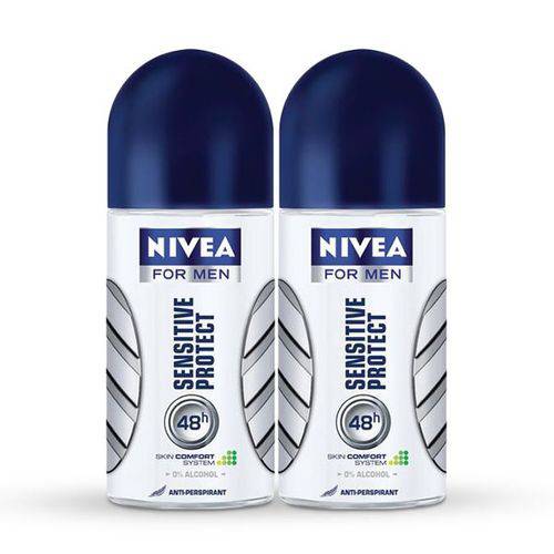 Kit Desodorante Antitranspirante Nivea For Men Sensitive Protect Roll On