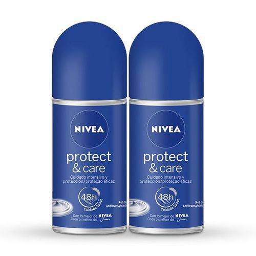 Kit Desodorante Antitranspirante Nivea Protect e Care Roll On