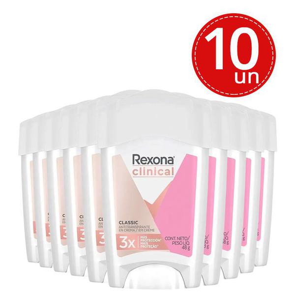 Kit Desodorante Antitranspirante Rexona Clinical Classic Women Stick - 10 Unidades