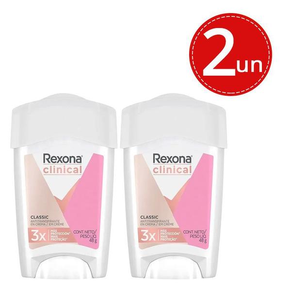 Kit Desodorante Antitranspirante Rexona Clinical Classic Women Stick - 2 Unidades