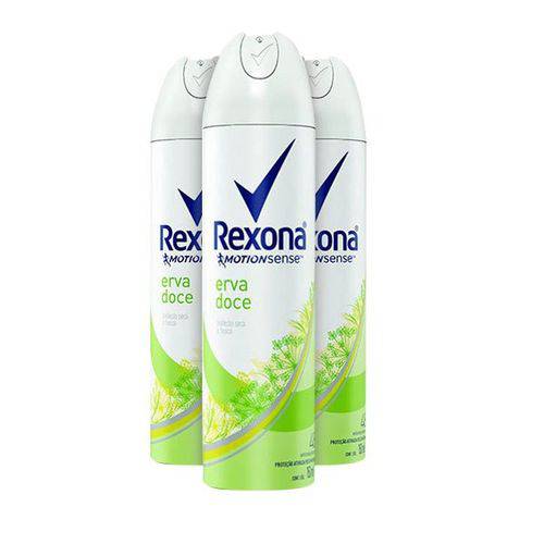 Kit Desodorante Antitranspirante Rexona Erva-Doce Feminino Aerosol 3x150ml