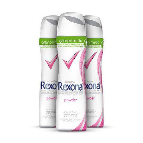 Kit Desodorante Antitranspirante Rexona Powder Feminino Aerosol Comprimido