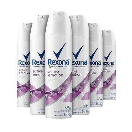 Kit Desodorante Antitranspirante Rexona Women Active Emotion Aerosol 6 X 150ml