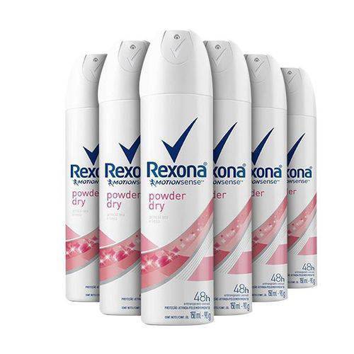 Kit Desodorante Antitranspirante Rexona Women Powder Dry Aerosol 6 X 150ml