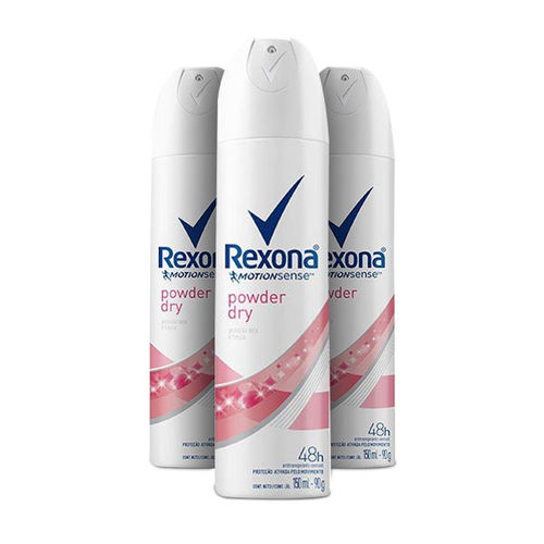Kit Desodorante Antitranspirante Rexona Women Powder Dry Aerosol 3x150ml
