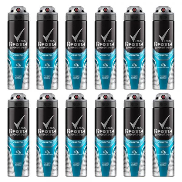 Kit Desodorante Antitranspirante Rexona Xtracool Masculino Aerosol 150ml com 12 Unidades - Rexona Men