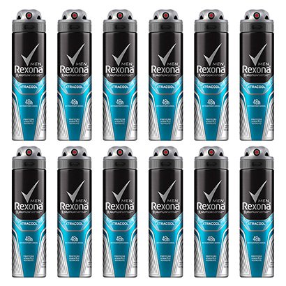 Kit Desodorante Antitranspirante Rexona Xtracool Masculino Aerosol 150ml com 12 Unidades