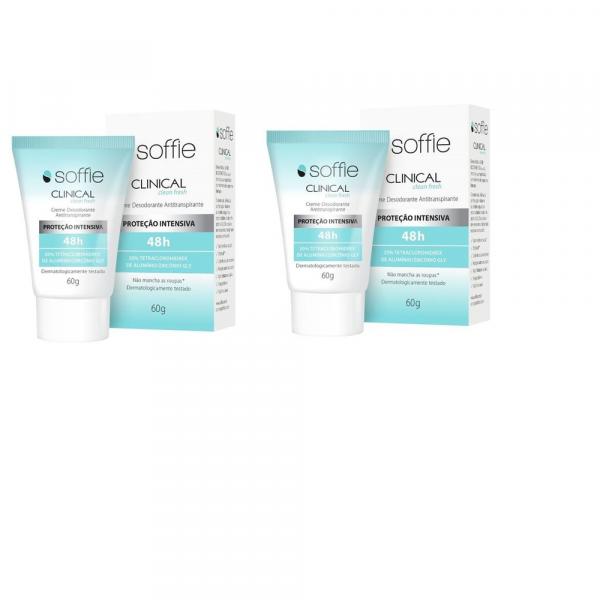 Kit 2 Desodorante Antitranspirante Soffie Clinical Clean Fresh
