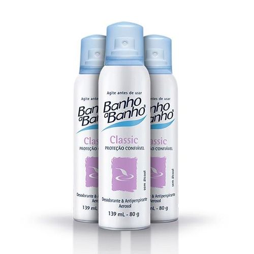 Kit Desodorante Banho a Banho Classic Aerosol 3 X 139mL