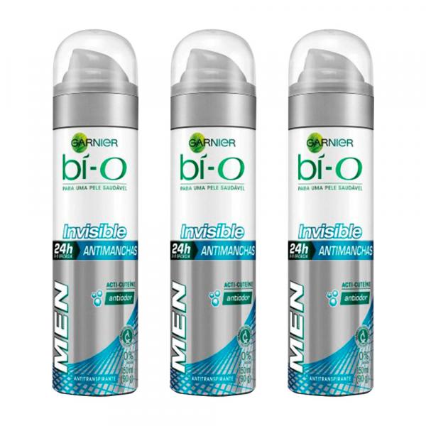 Kit Desodorante Bio-o Aerosol Invisible Masculino 150ml 3 Unidades - Bi-o
