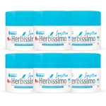 Kit Desodorante Creme Antitranspirante Sensitive Herbissimo 55G com 6 unidades