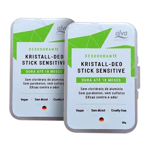 Kit 2 Desodorante de Pedra Natural Stick Kristall Sensitive 90g – Alva