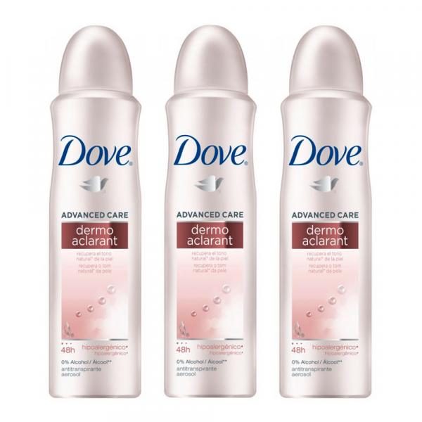 Kit Desodorante Dove Aerosol Feminino Dermo Aclarant 100g 3 Unidades