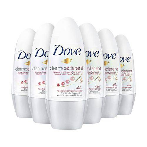 Kit Desodorante Dove Dermo Aclarant Roll On 6 X 50mL