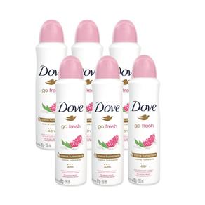 Kit Desodorante Dove Go Fresh Romã e Verbena 150ml 6 Unidades