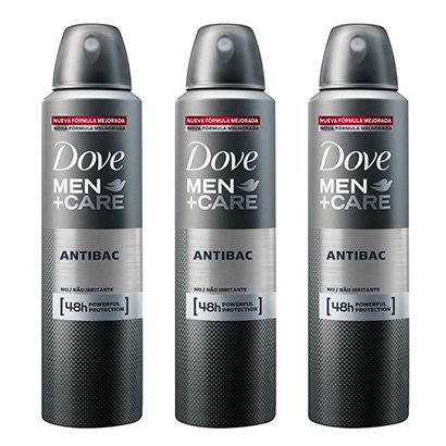 Kit Desodorante Dove Men + Care Aerosol Antibac Masculino 150ml 3 Unidades