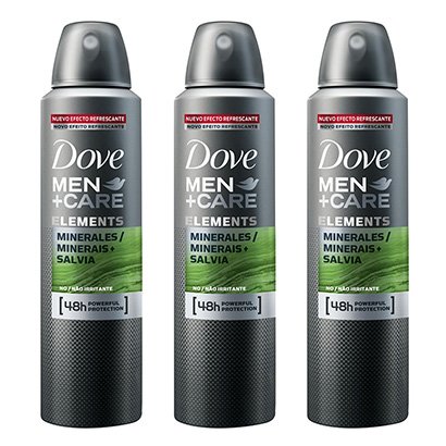 Kit Desodorante Dove Men+Care Aerosol Antitranspirante Minerais e Sálvia Masculino 150ml 3 Unidades