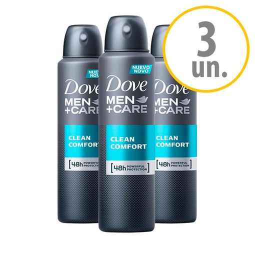 Kit Desodorante Dove Men Care Clean Comfort Aerosol 3 Un