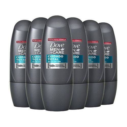 Kit Desodorante Dove Men Care Cuidado Total Roll On 6 X 50mL