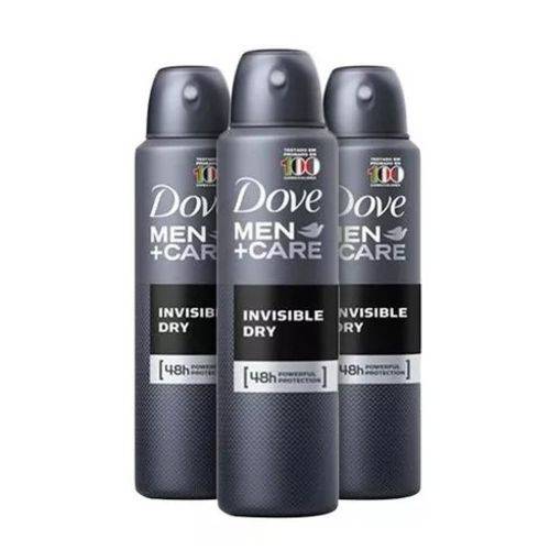 Kit Desodorante Dove Men +care Invisible Dry 150ml 3uni