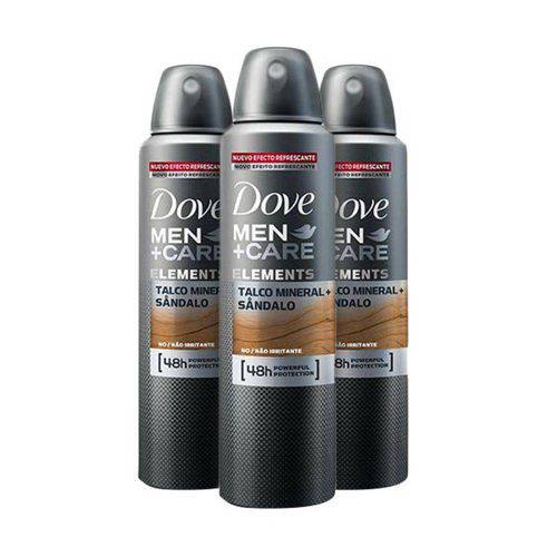 Kit Desodorante Dove Men +Care Talco Mineral e Sandalo 150ML 3UNI