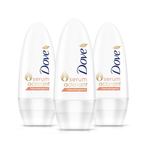 Kit 3 Desodorante Dove Roll On Serum Aclarant Hipoalergenico 50ml
