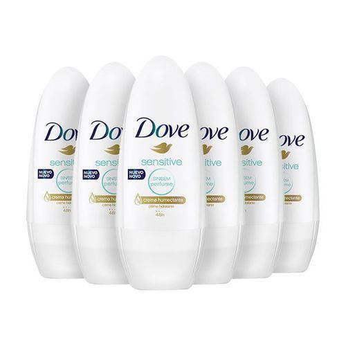 Kit Desodorante Dove Sensitive Roll On 6 X 50mL
