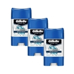 Kit Desodorante Gillette Antitranspirante Clear Gel Antibacterial 82g com 3 Unidades